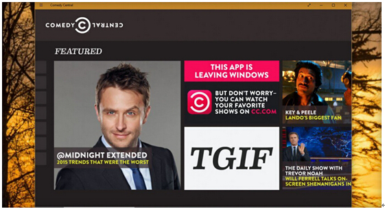 【外翻】喜剧中心的应用程序“离开Windows的原因不明