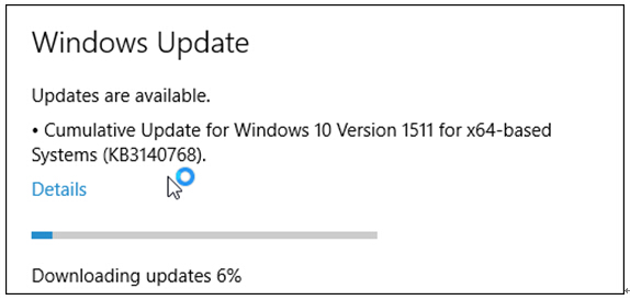 微软推的Windows10的累积更新KB3140768