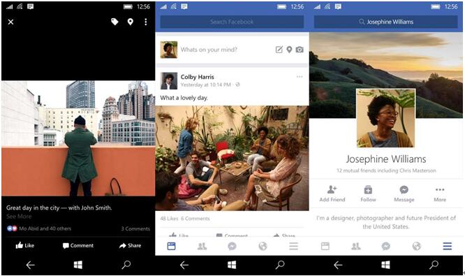 脸谱网为最新的Win10移动应用程序完成测试