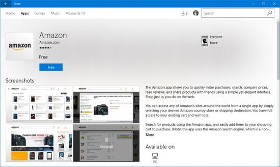 拉动WP应用后亚马逊推出基本的windows10应用程序1.jpg