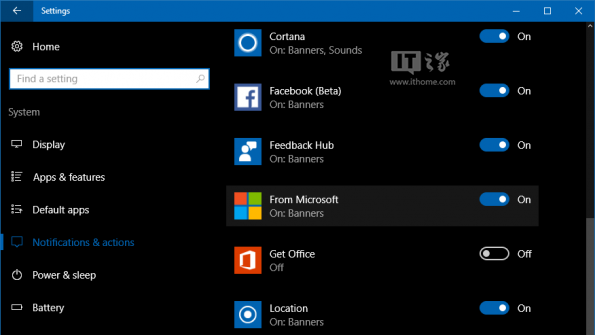 Win10新特性曝光：操作中心新增“来自微软”通知选项1.jpg
