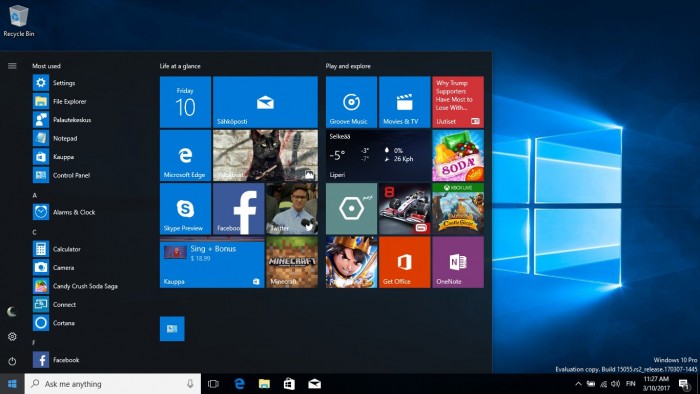 Win10 Build 15055发布:正式启用Version 1703