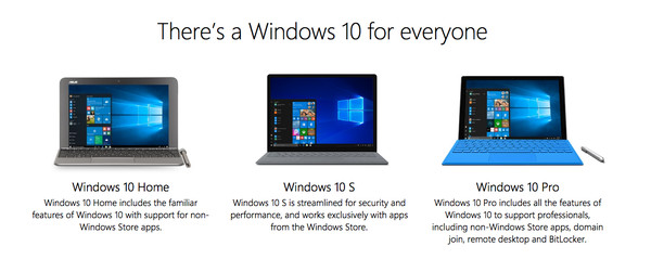 Windows 10 S 的定位：让人感到有些困惑