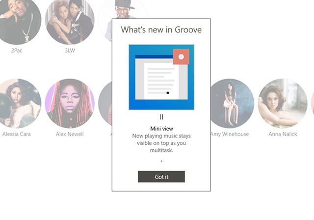 Groove Music在Windows 10中获得了一个新的迷你播放器.jpg