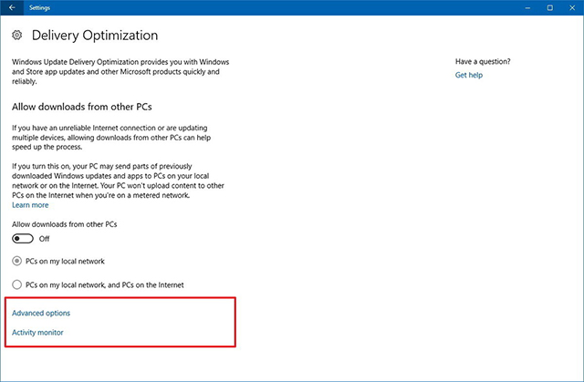Win10 Fall Creators Update将允许您限制更新的带宽使用情况