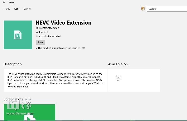 电影和电视Win10 UWP版现已支持HEVC(H.265)文件播放1.jpg