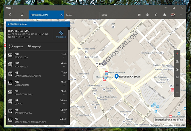 Windows 10地图应用跳过提供公共汽车,渡轮,火车时刻表.jpg