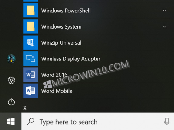 微软从Windows 10开始菜单显示新的外观.jpg