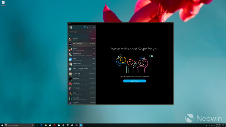 Windows10 1709优化Skype并为其加入毛玻璃特效(图1)
