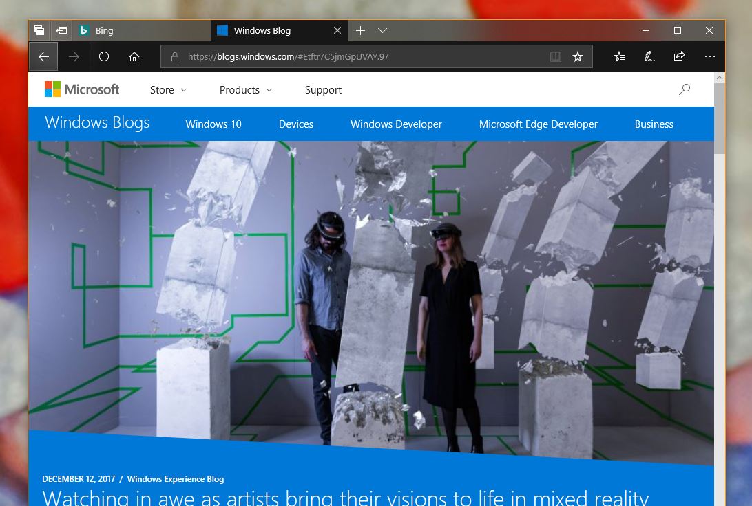 Win10 17063更新Edge浏览器新增黑暗模式....jpg
