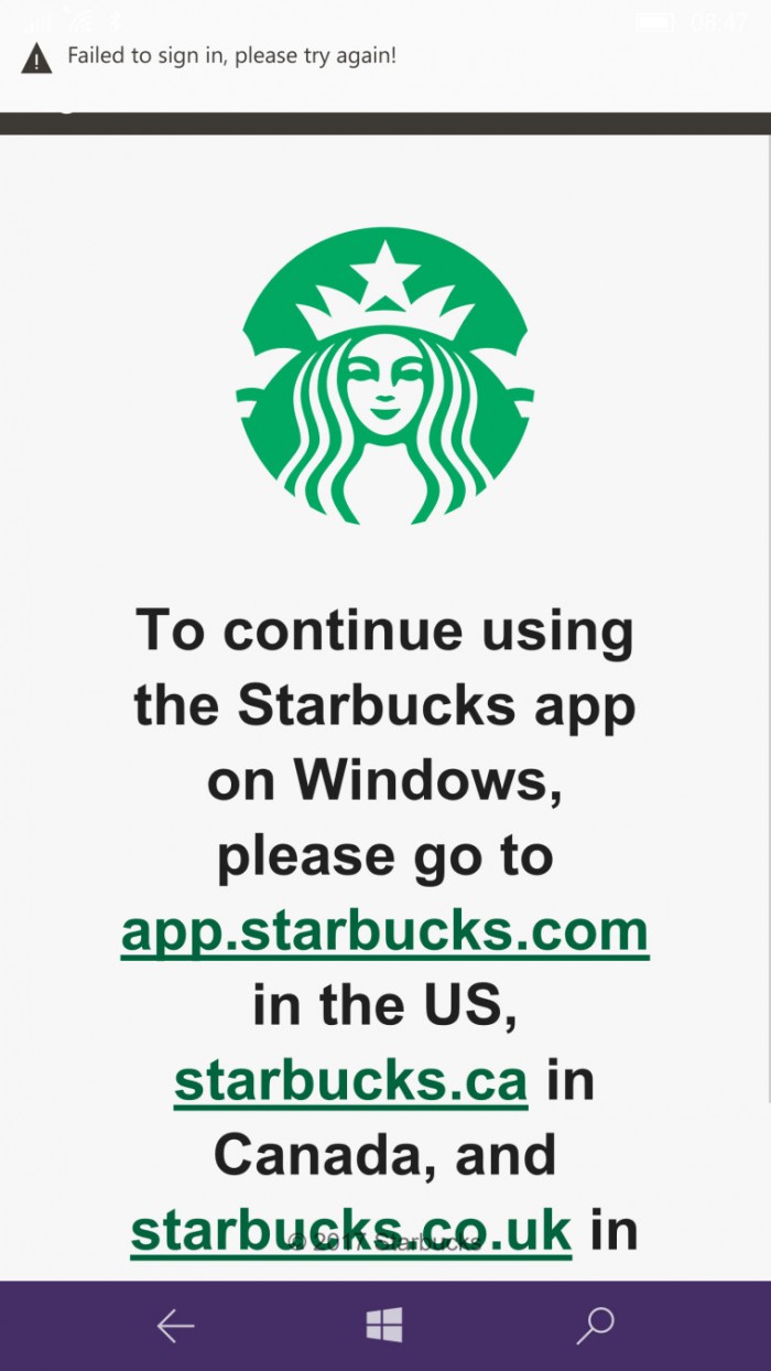 星巴克应用在Windows 10 Mobile软件商城下架2.jpg