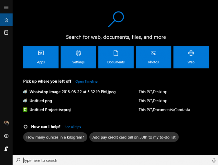 Cortana新改版界面已向Win10 1803版推送2.png