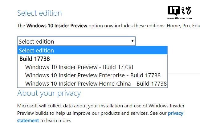 微软Win10 1809 RS5 Build 17738 ISO镜像下载.jpg