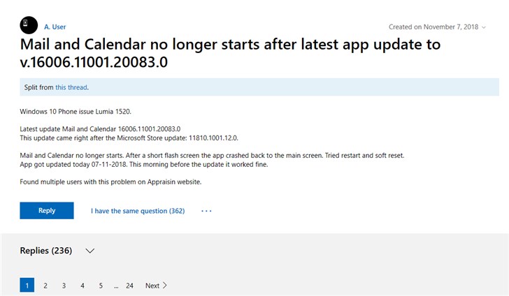 Win10 Mobile邮件App更新后无限崩溃.jpg