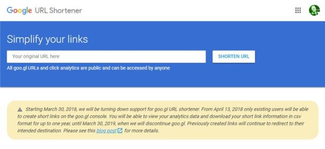 谷歌关闭goo.gl短网址服务