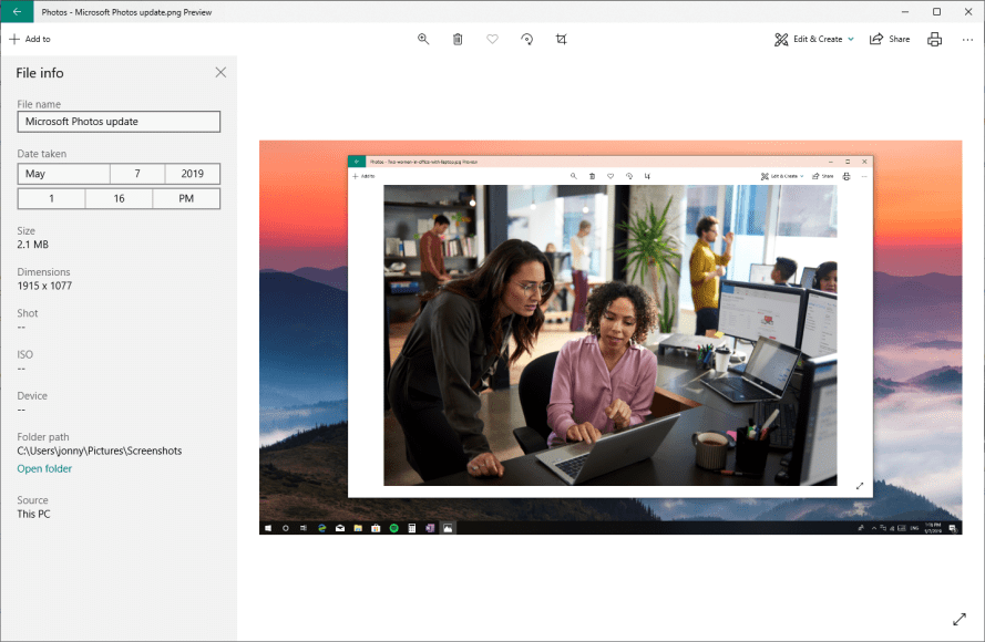 Win10 Photos应用程序迎来更新，改进裁剪照片方式