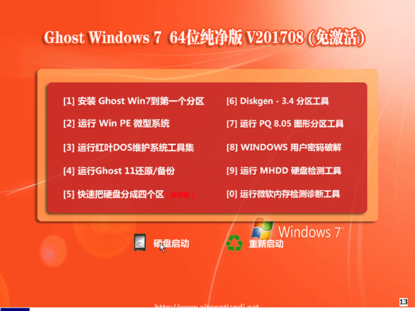 Ghost Windows 7 SP1 64位純凈版 V201708_免激活1.jpg