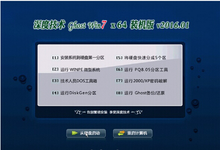 深度技術(shù)Ghost win7 64位新年裝機版v16.01_win7旗艦版