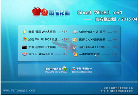 番茄花园 GHOST WIN8.1 X64免激活专业版V2015.04