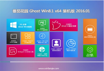番茄花园 Ghost Windows8.1 X64 专业正式版 V16.01