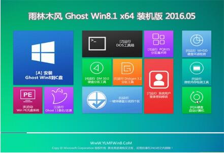 雨林木風Ghost Win8.1 64位專業(yè)裝機版V16.05(海量驅動)