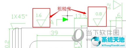 CAD2010标注粗糙度